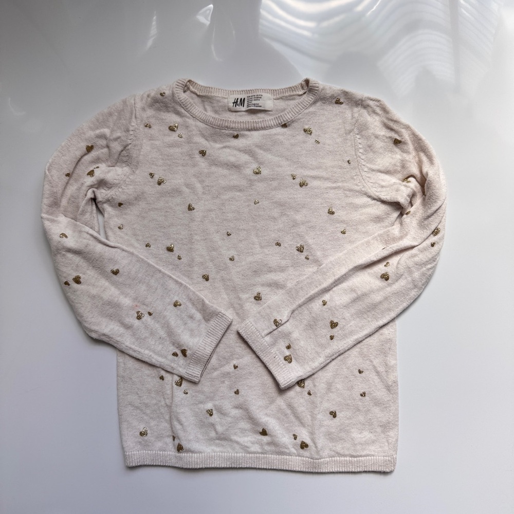 H&M Cream Sweater with Gold Accents